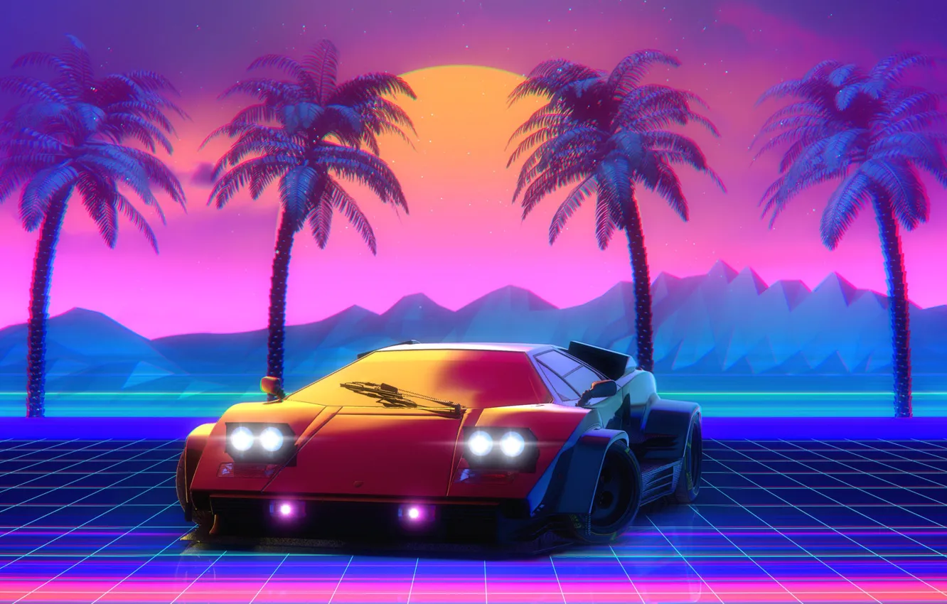 ferrari f40 80s synthwave wallpaper by nihilusdesigns on on 80s car retro synthwave wallpapers