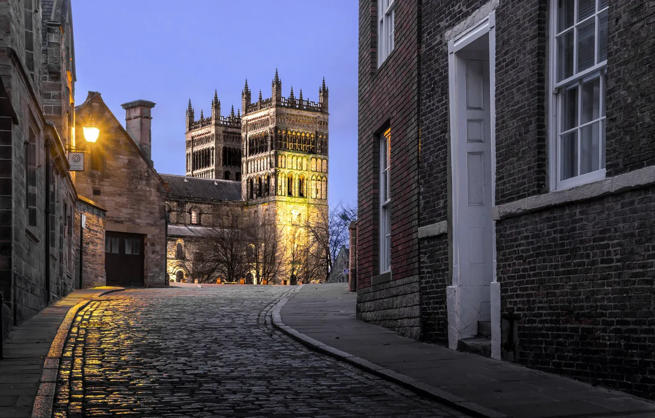 Photo wallpaper street, England, building, home, Cathedral, England, Durham, Durham, Durham Cathedral, Durham Cathedral