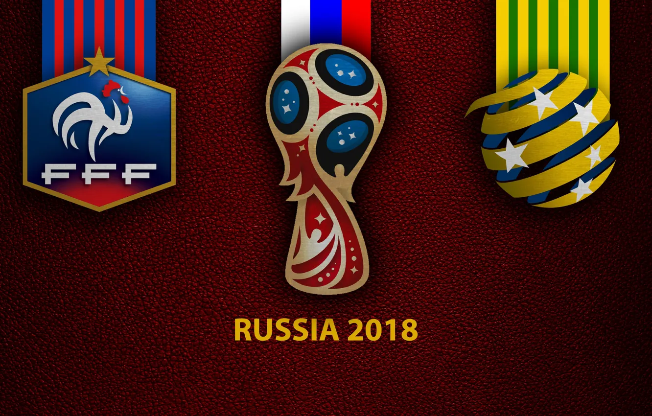 Photo wallpaper wallpaper, sport, logo, football, FIFA World Cup, Russia 2018, France vs Australia