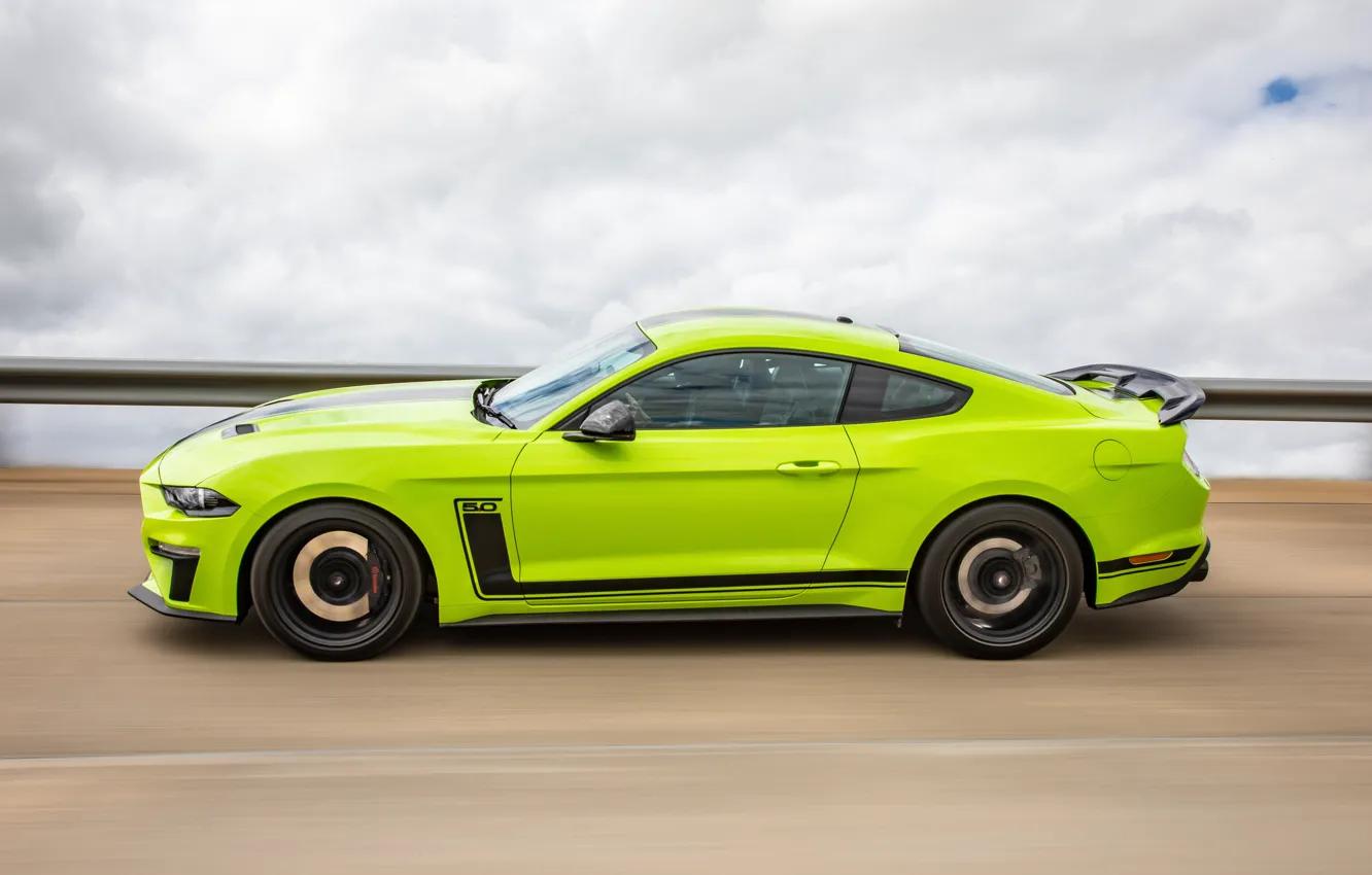 Photo wallpaper speed, Mustang, Ford, side view, AU-spec, R-Spec, 2019, Australia version