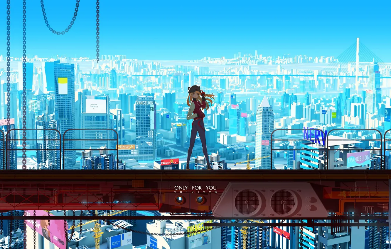 Wallpaper girl, the city, Evangelion, Evangelion, Evangelion 1.0: You Are ( Not) Alone images for desktop, section сёнэн - download
