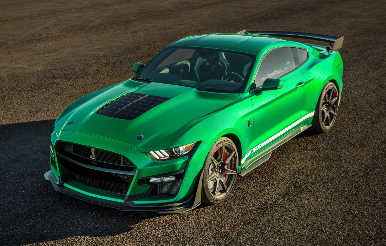 Photo wallpaper Mustang, Ford, Shelby, GT500, 2020, Green Hornet, EXP 500