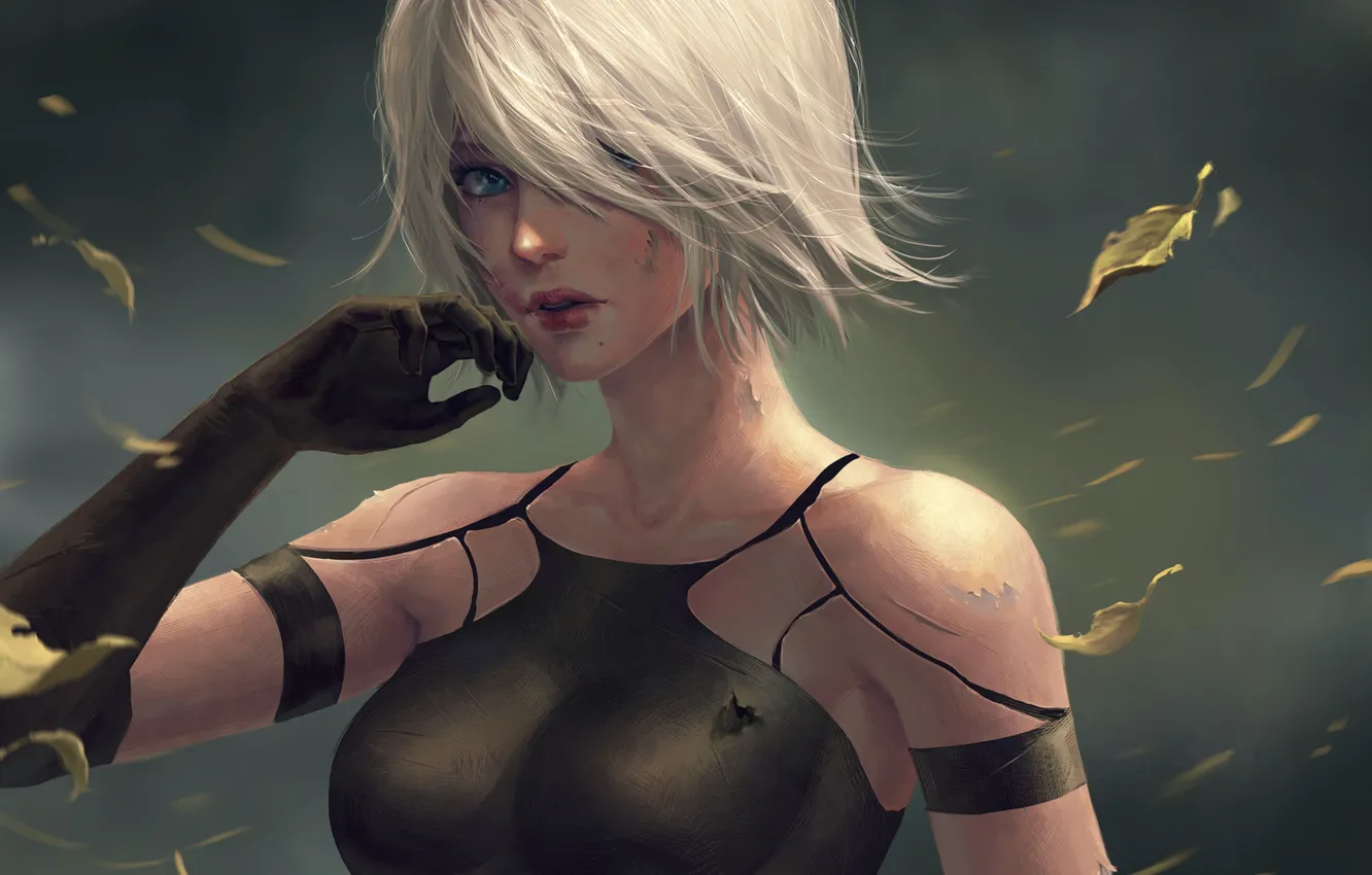 Photo wallpaper Girl, Figure, Android, Art, Nier, Beautiful, Illustration, Characters, Automata, Game Art, NieR, NieR: Automata, Nier …