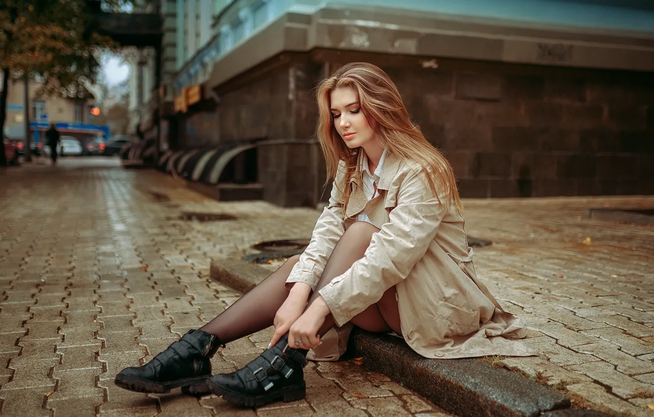 Wallpaper girl, the city, street images for desktop, section девушки ...