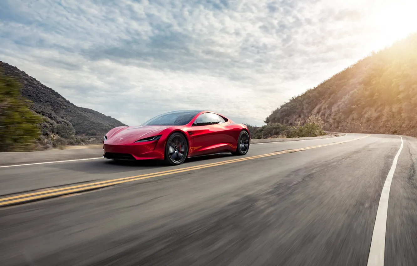Photo wallpaper Roadster, speed, Tesla, 2020