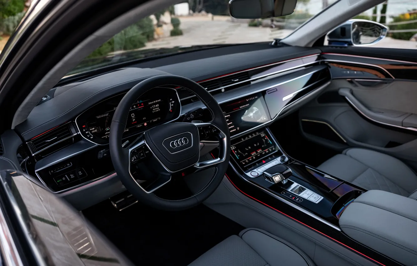 Photo wallpaper Audi, interior, sedan, salon, Audi A8, Audi S8, 2020, 2019, V8 Biturbo