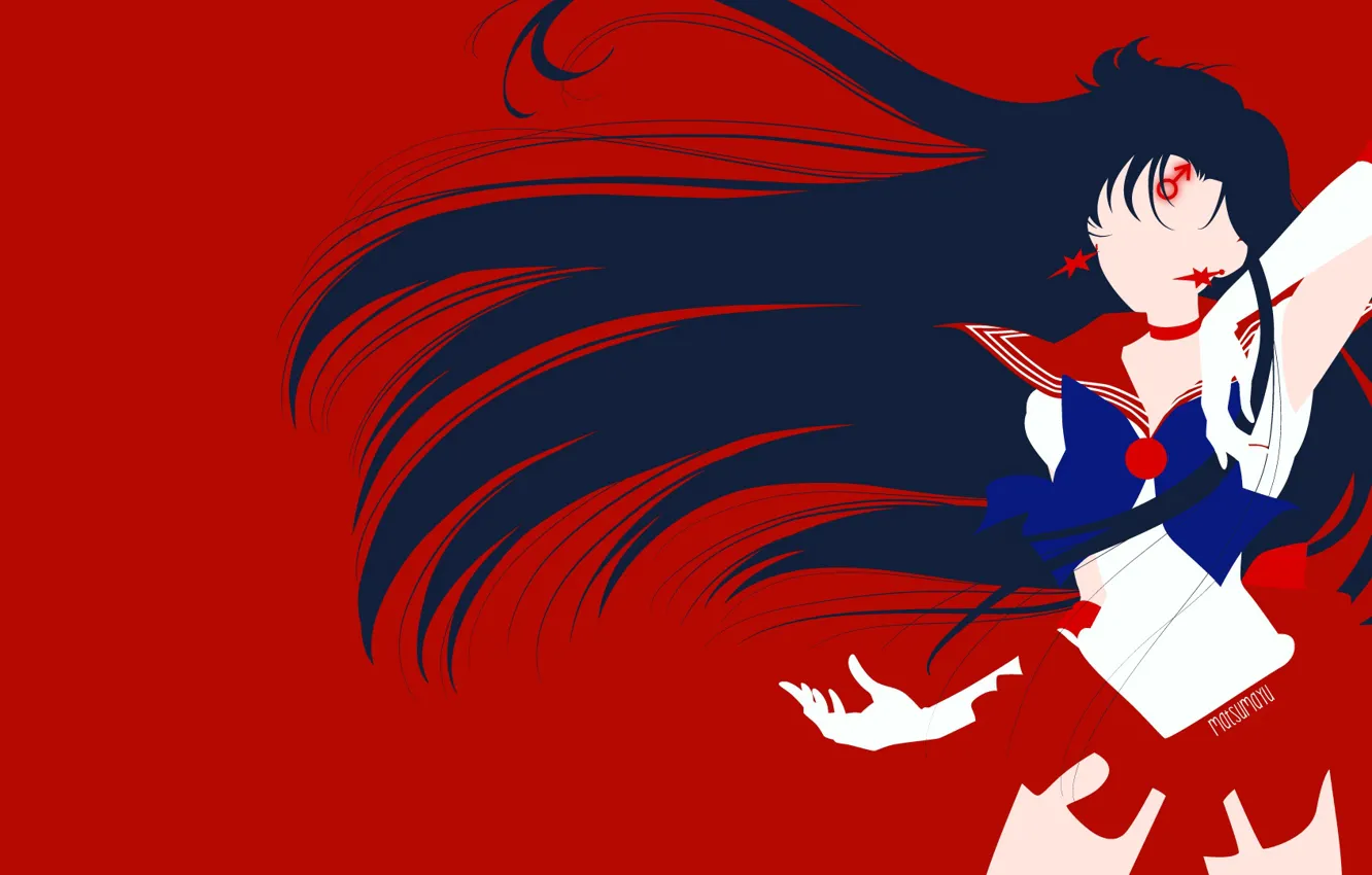 Wallpaper Girl Minimalism Red Background Sailor Moon Images For