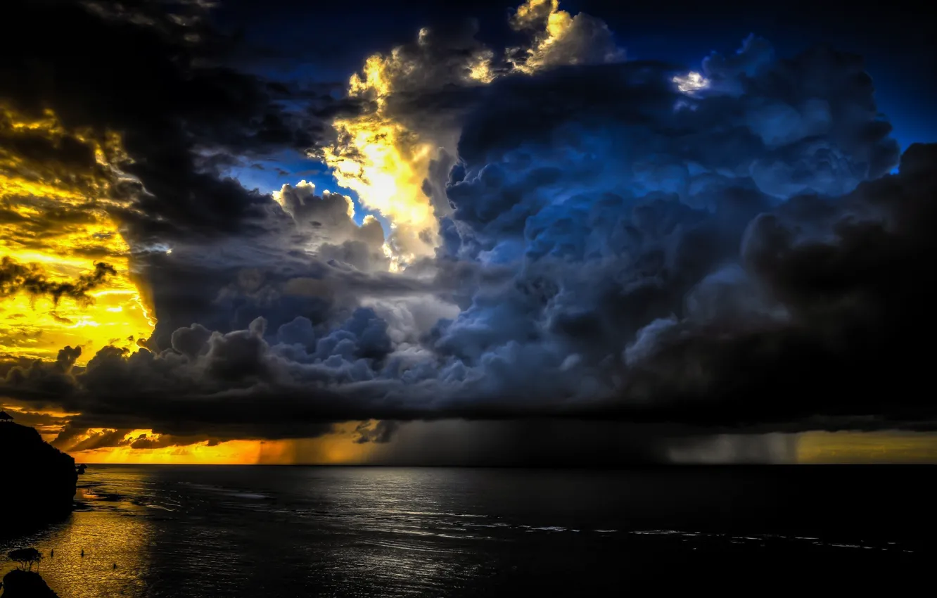 Wallpaper sea, clouds, rain images for desktop, section природа - download