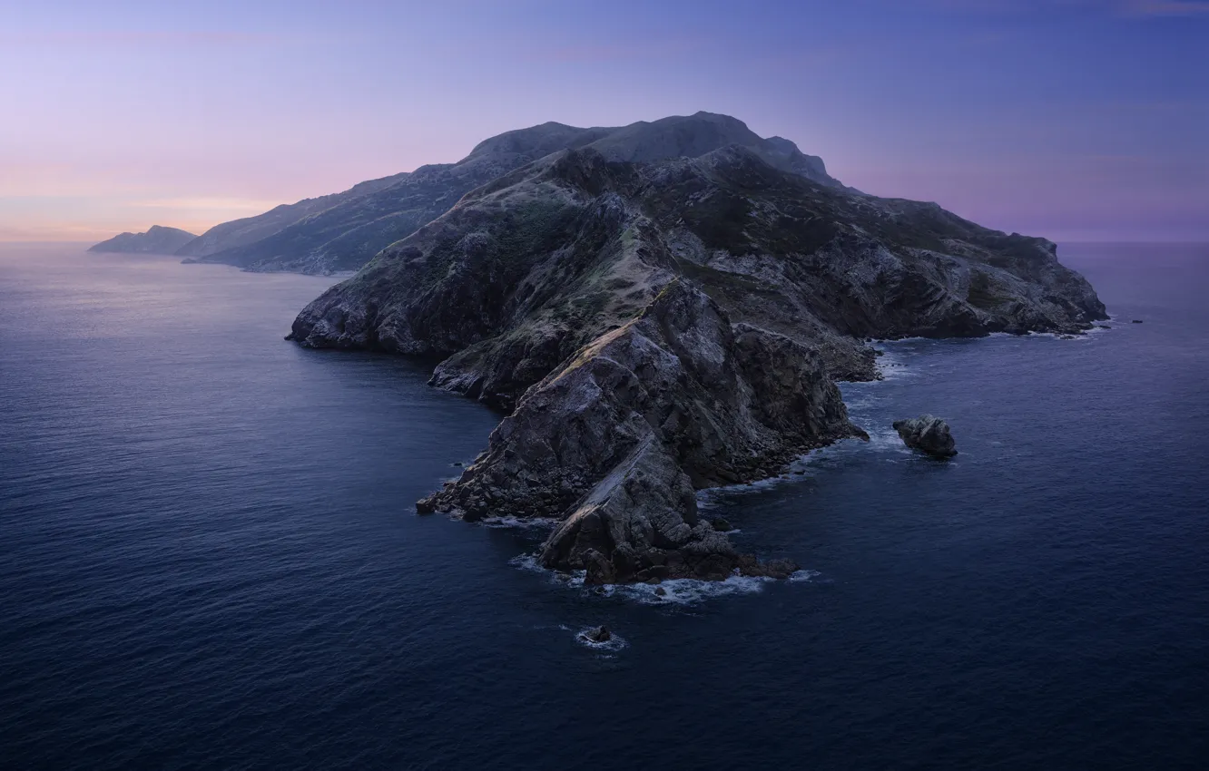 Photo wallpaper Sunset, The ocean, Sea, The evening, Island, Morning, Dawn, Catalina, macOS, 10.15, 5K