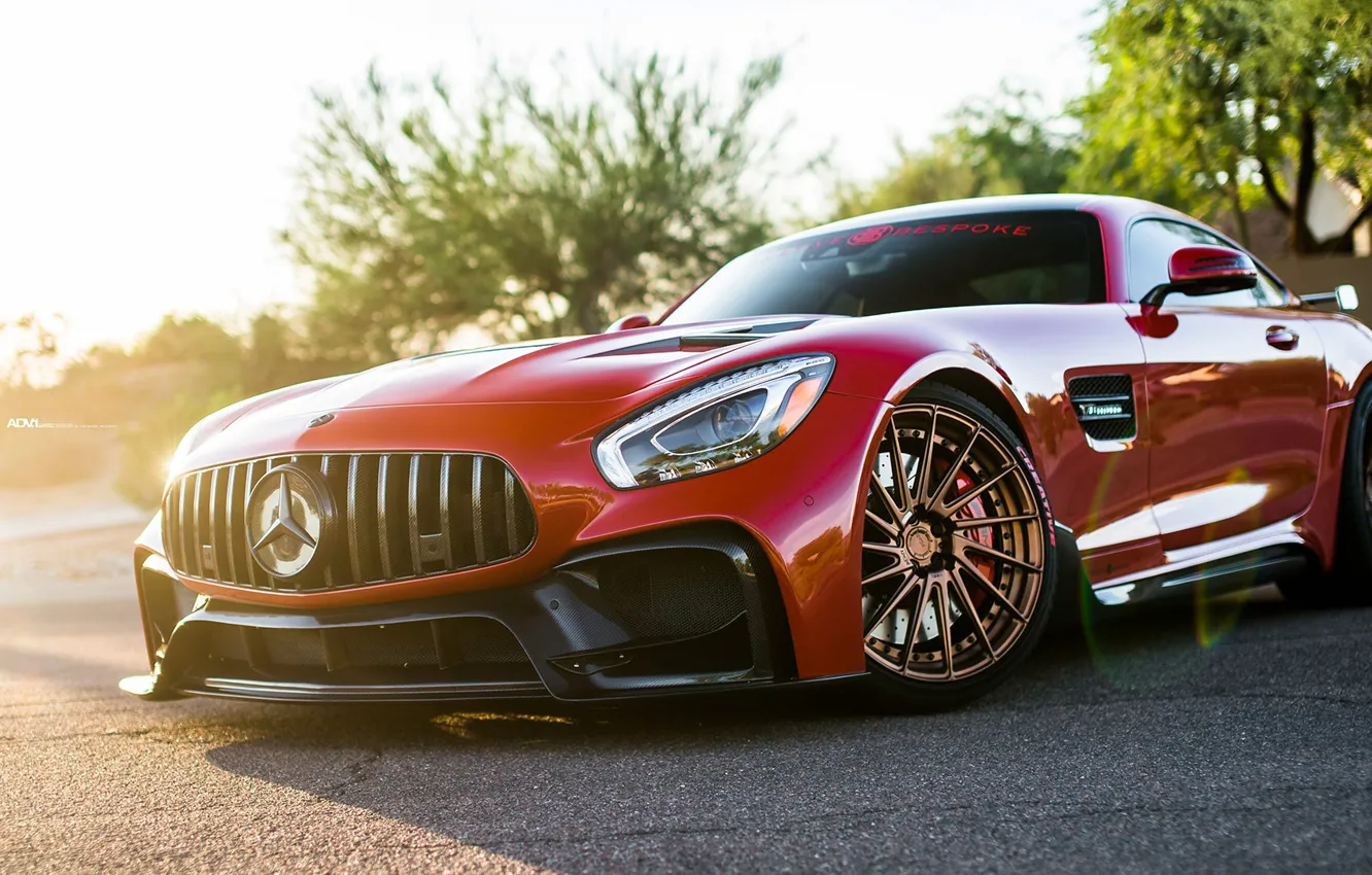 Photo wallpaper Mercedes, Mercedes, Red, AMG GTS, Darwin Pro, Red Darwin Pro Mercedes AMG GTS