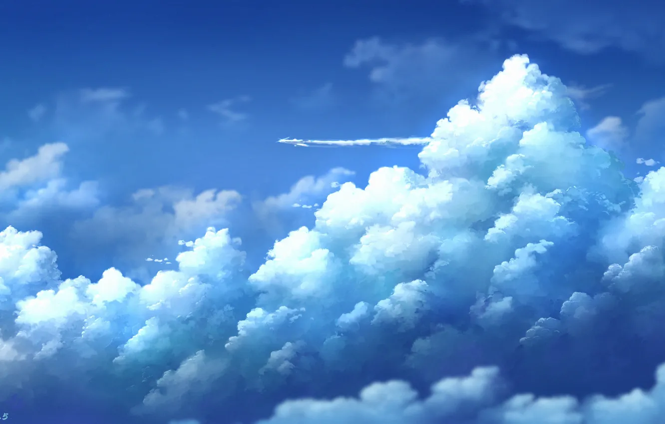 Wallpaper the sky, clouds, fluffy