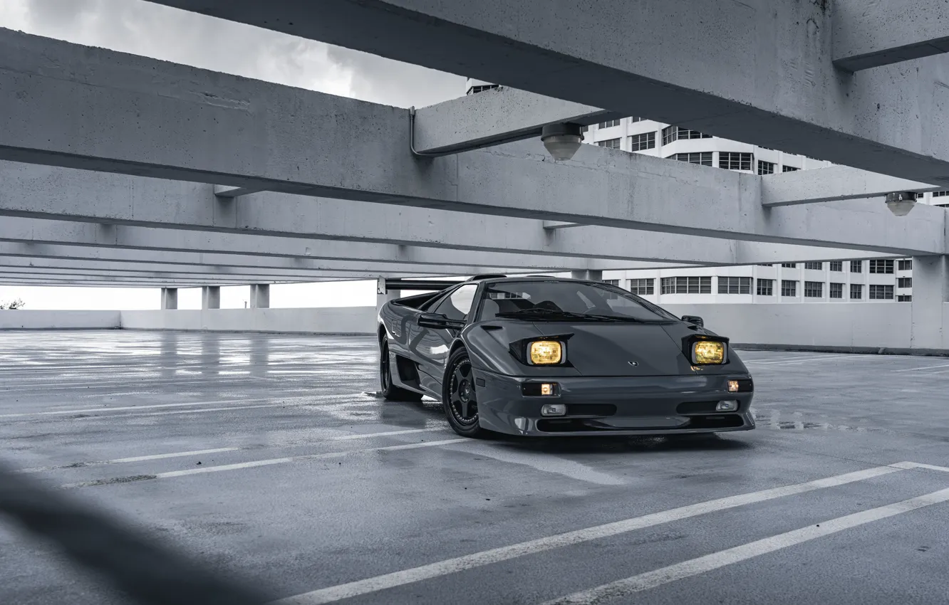 Photo wallpaper Lamborghini, Grey, Diablo SV