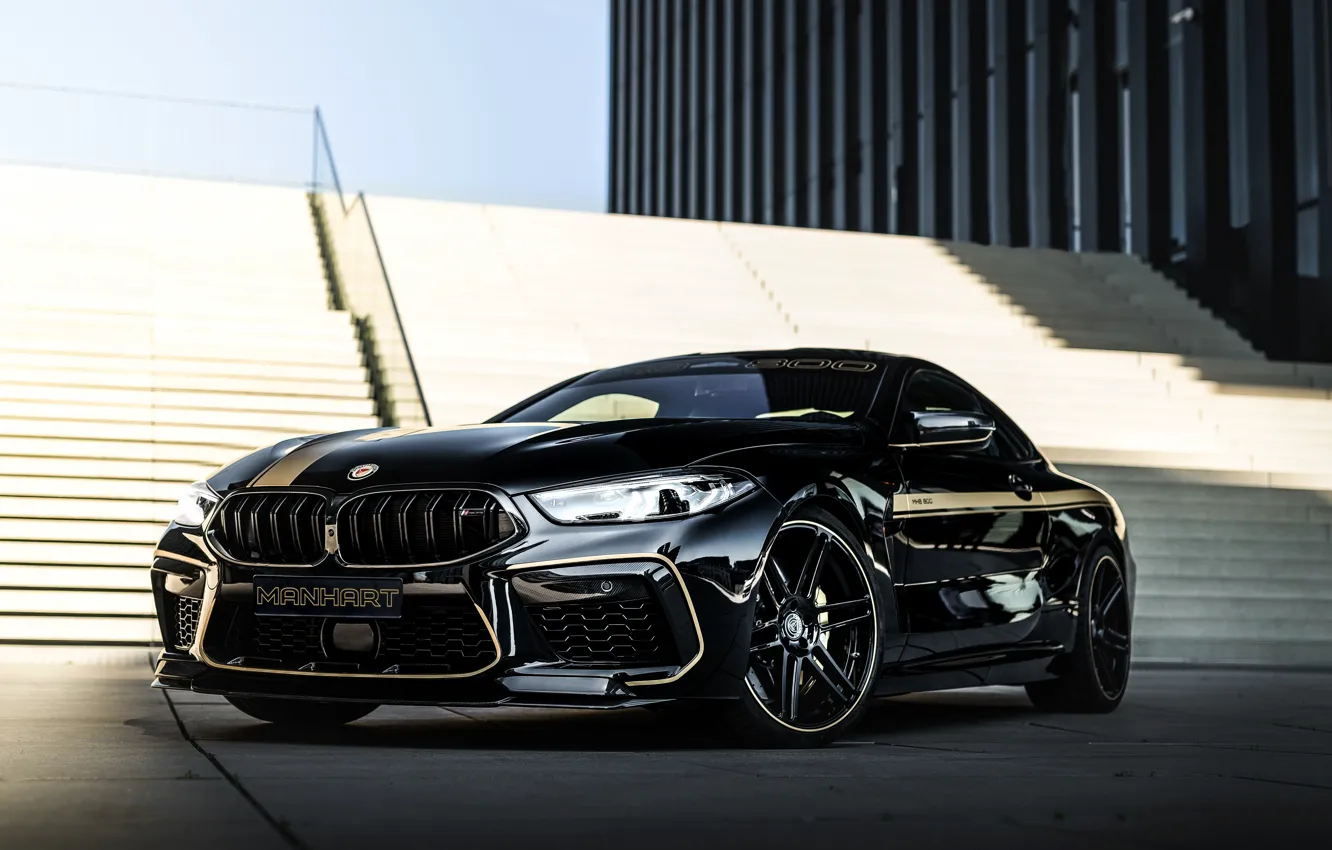 Photo wallpaper black, tuning, coupe, shadow, BMW, ladder, Manhart, 2020, BMW M8, 4.4 L., two-door, V8 Biturbo, …