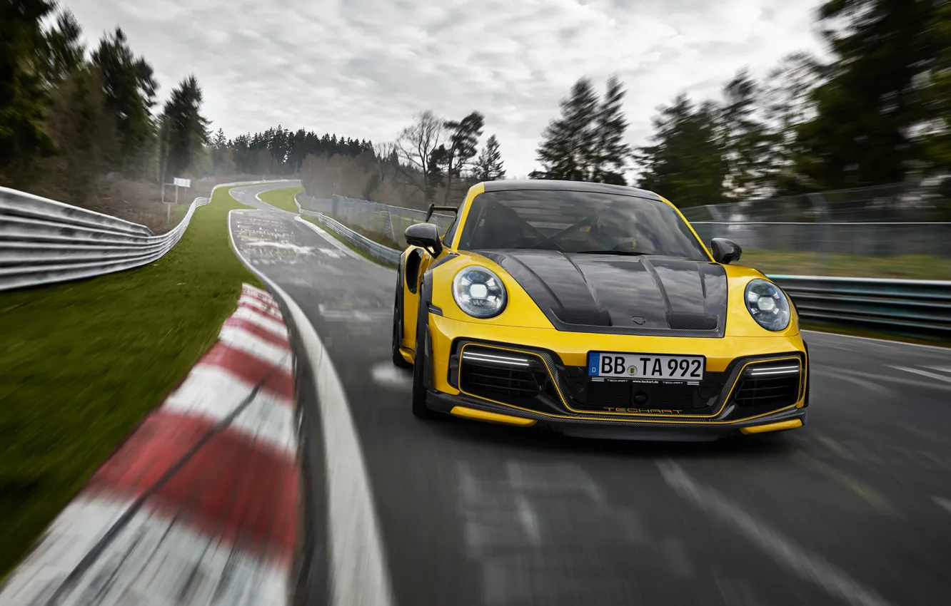 Photo wallpaper Porsche, racing track, TechArt, 2021, GTstreet R