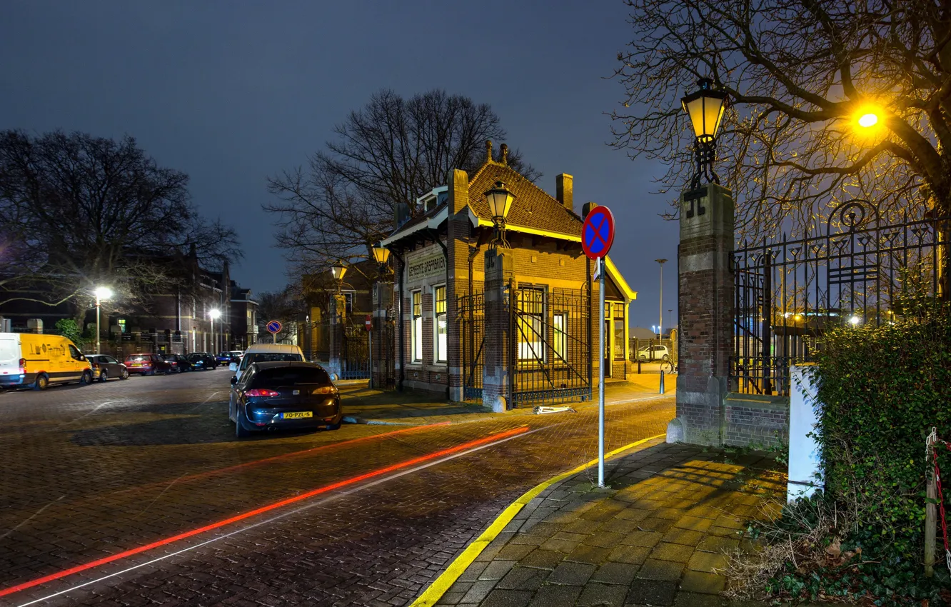 Photo wallpaper lights, the evening, Netherlands, Holland, The Hague