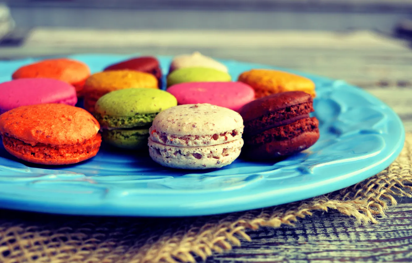Photo wallpaper colorful, dessert, sweet, sweet, dessert, cookies, macaron, almond, macaroon