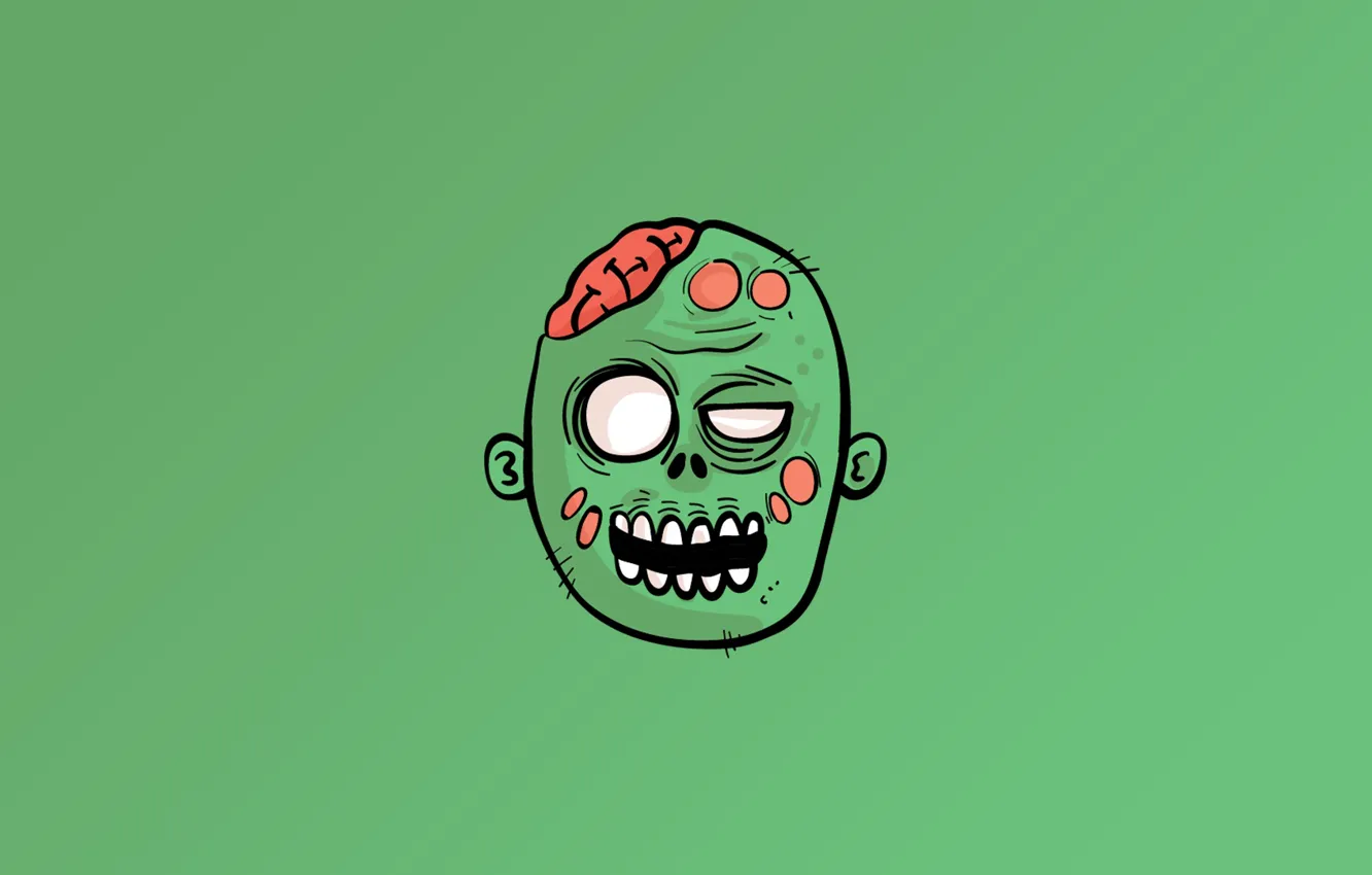 Wallpaper Zombie, undead, minimalism, funny, digital art, artwork,  creature, simple background, green background images for desktop, section  минимализм - download