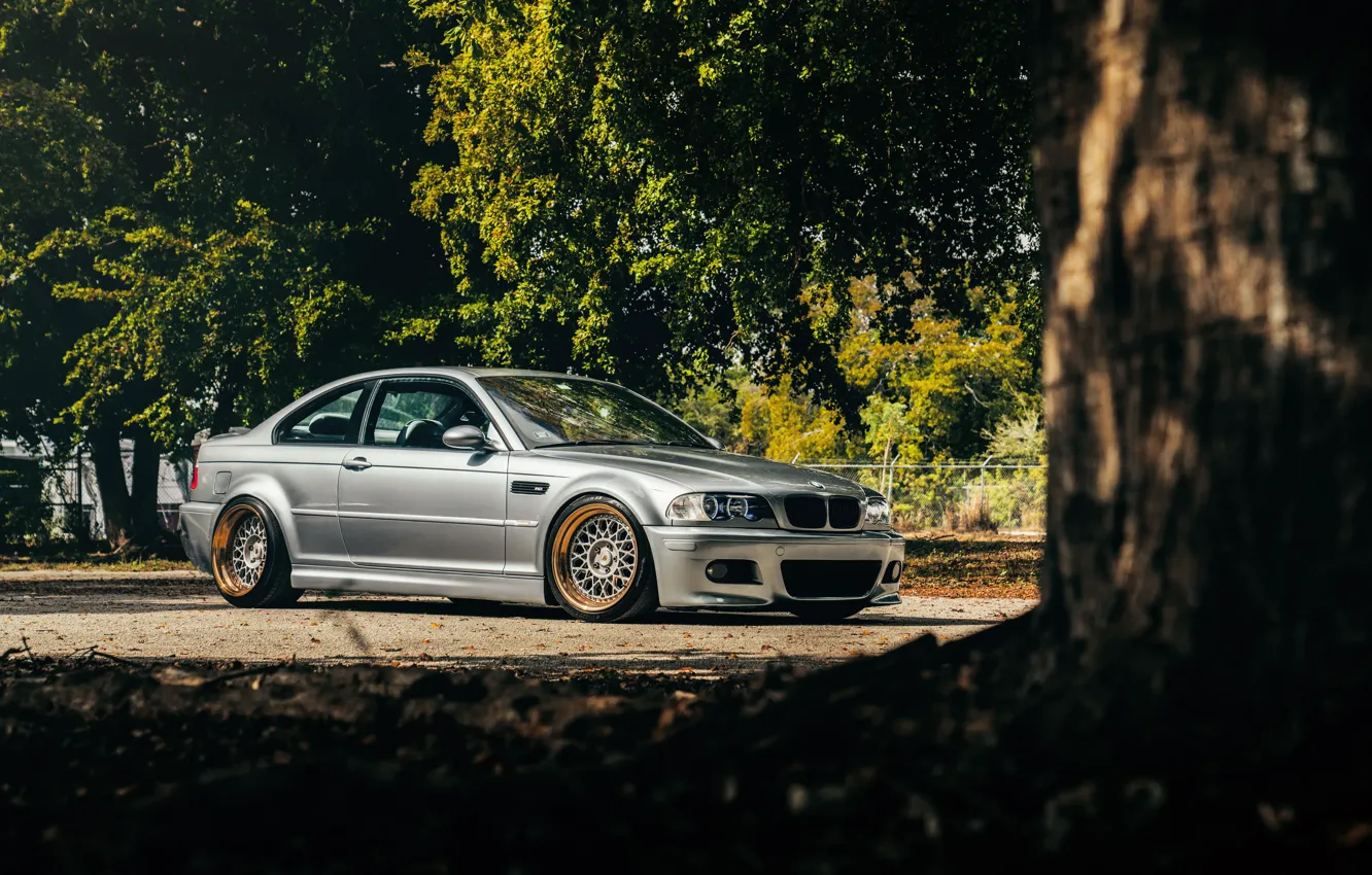 Photo wallpaper BMW, E46, Gold, Wheels, M3