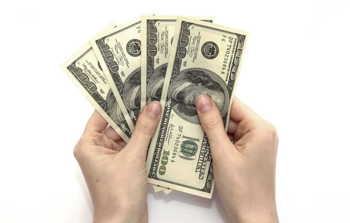 Photo wallpaper money, fingers, dollars