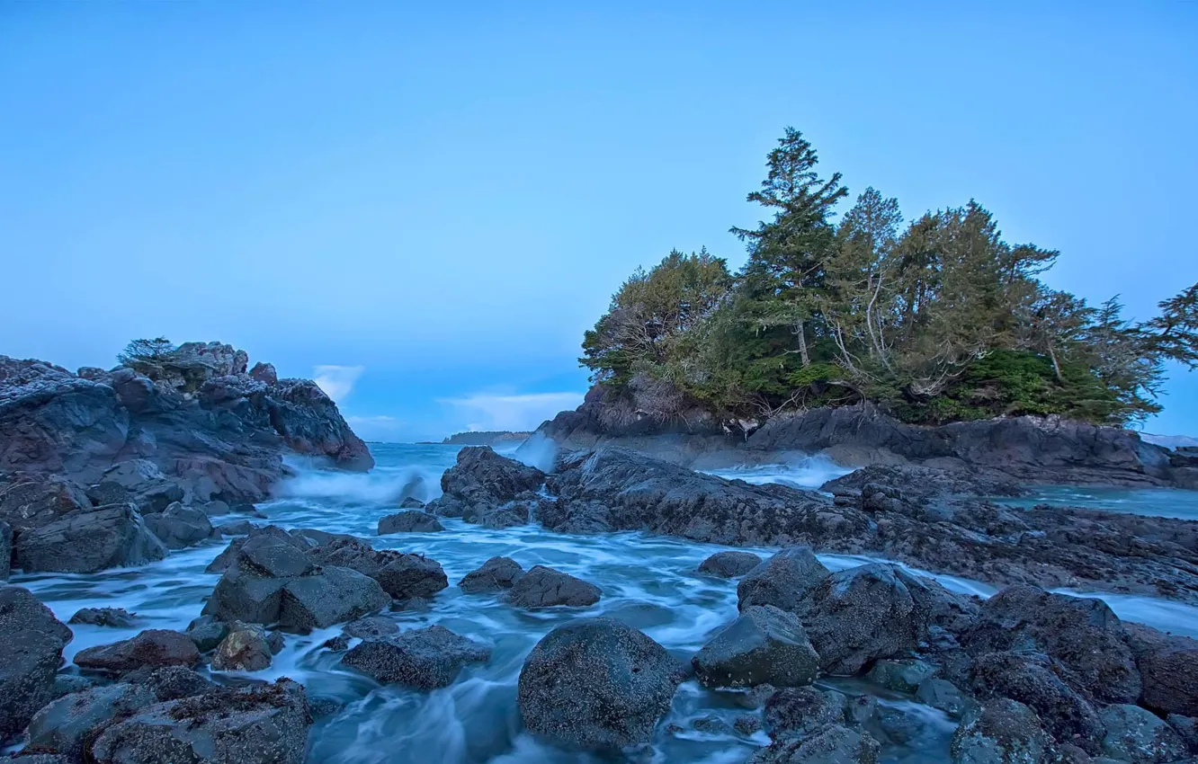 Wallpaper sea, trees, rocks, Canada, Vancouver island images for desktop,  section природа - download