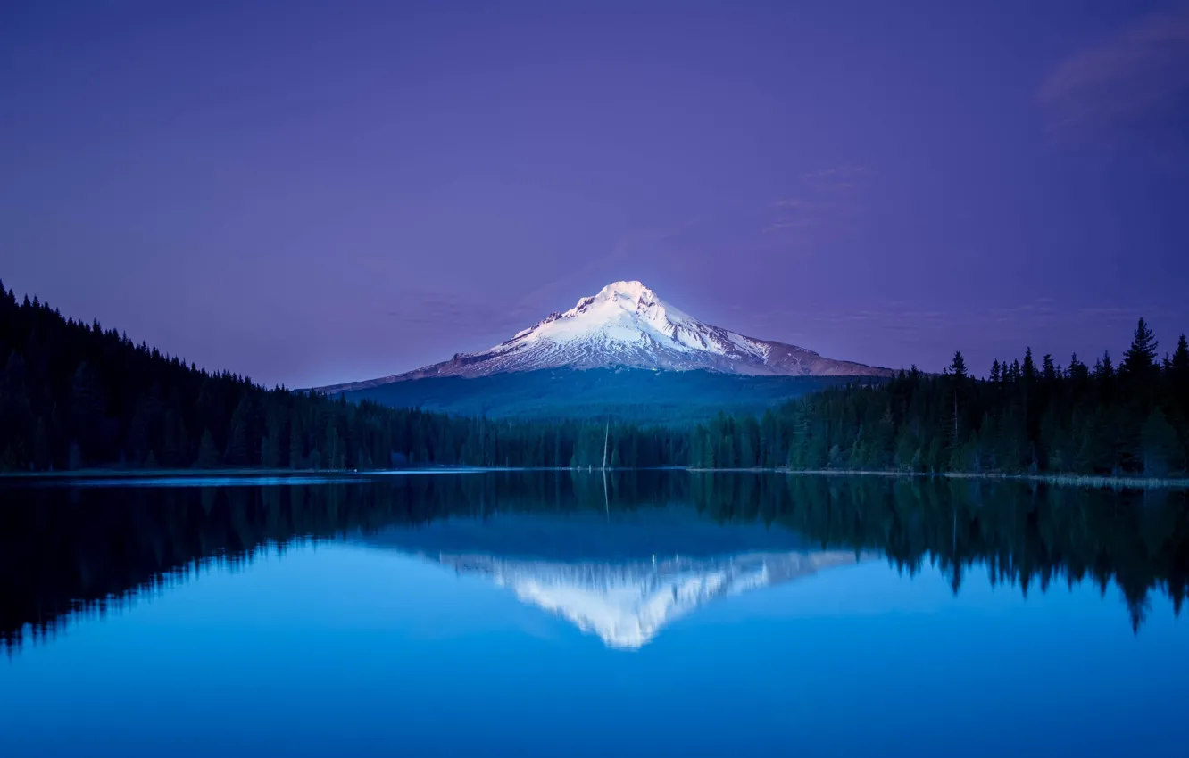 Wallpaper trees, night, lake, mountain, trees, the reflection in the water,  mountain, lake, the beauty of nature, natural beauty, reflection in water  images for desktop, section природа - download