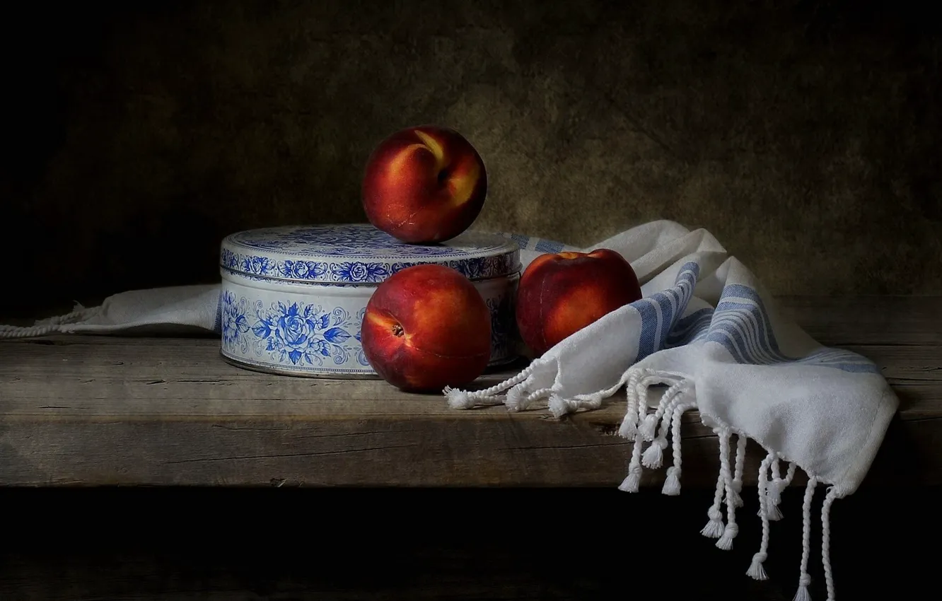 Photo wallpaper background, fruit, peaches