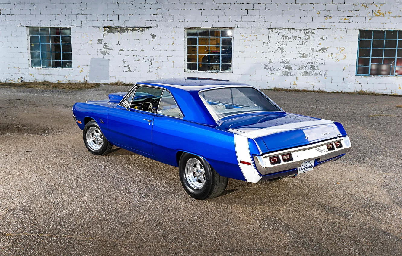 Photo wallpaper Muscle, Dodge, Blue, Coupe, Vehicle, Dart