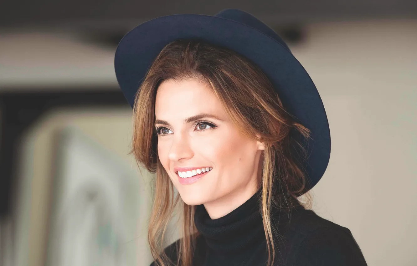 Wallpaper look, smile, style, hat, actress, Stana Katic, Stana Katic, Mill  CATIC images for desktop, section девушки - download