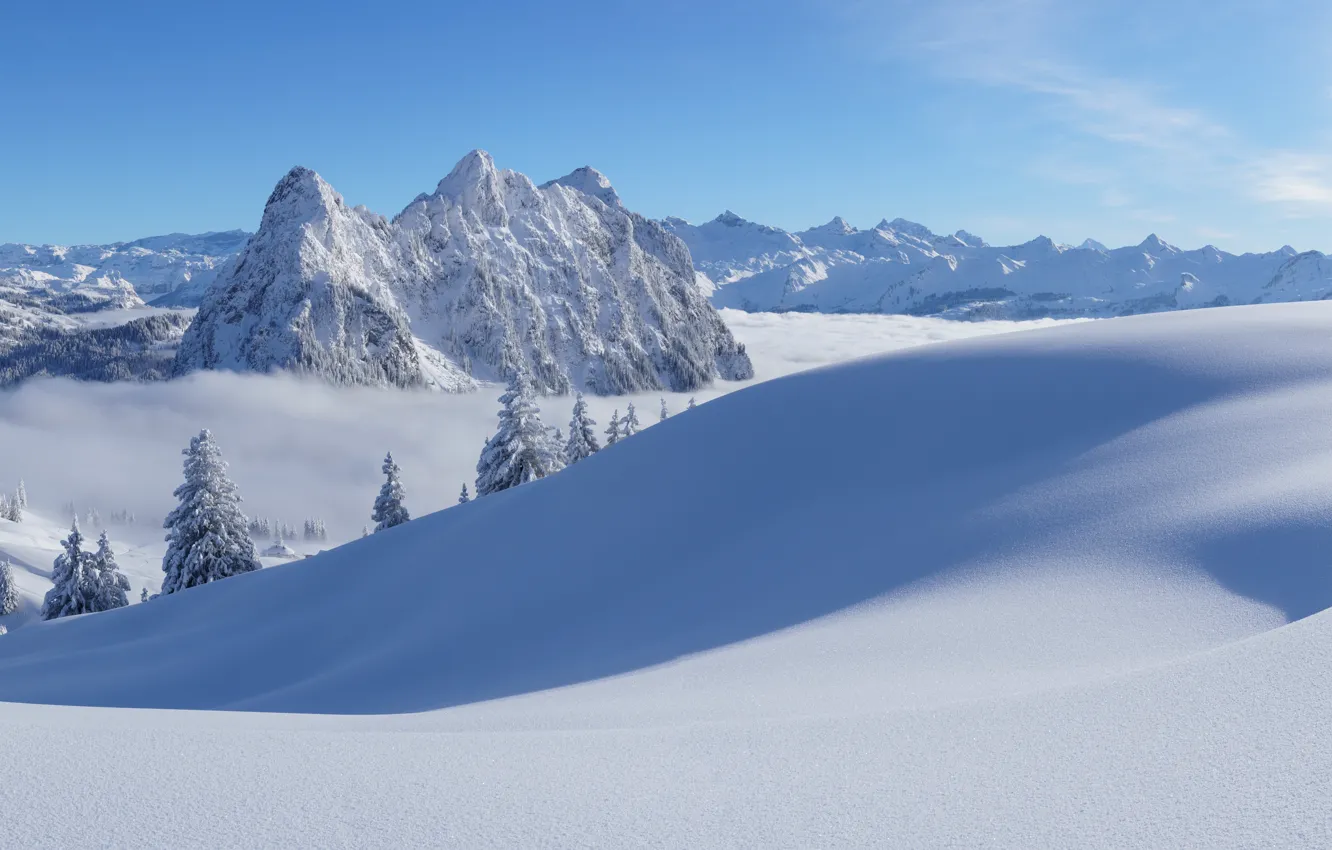 Wallpaper winter, snow, mountains, Switzerland, Alps, the snow images for  desktop, section пейзажи - download