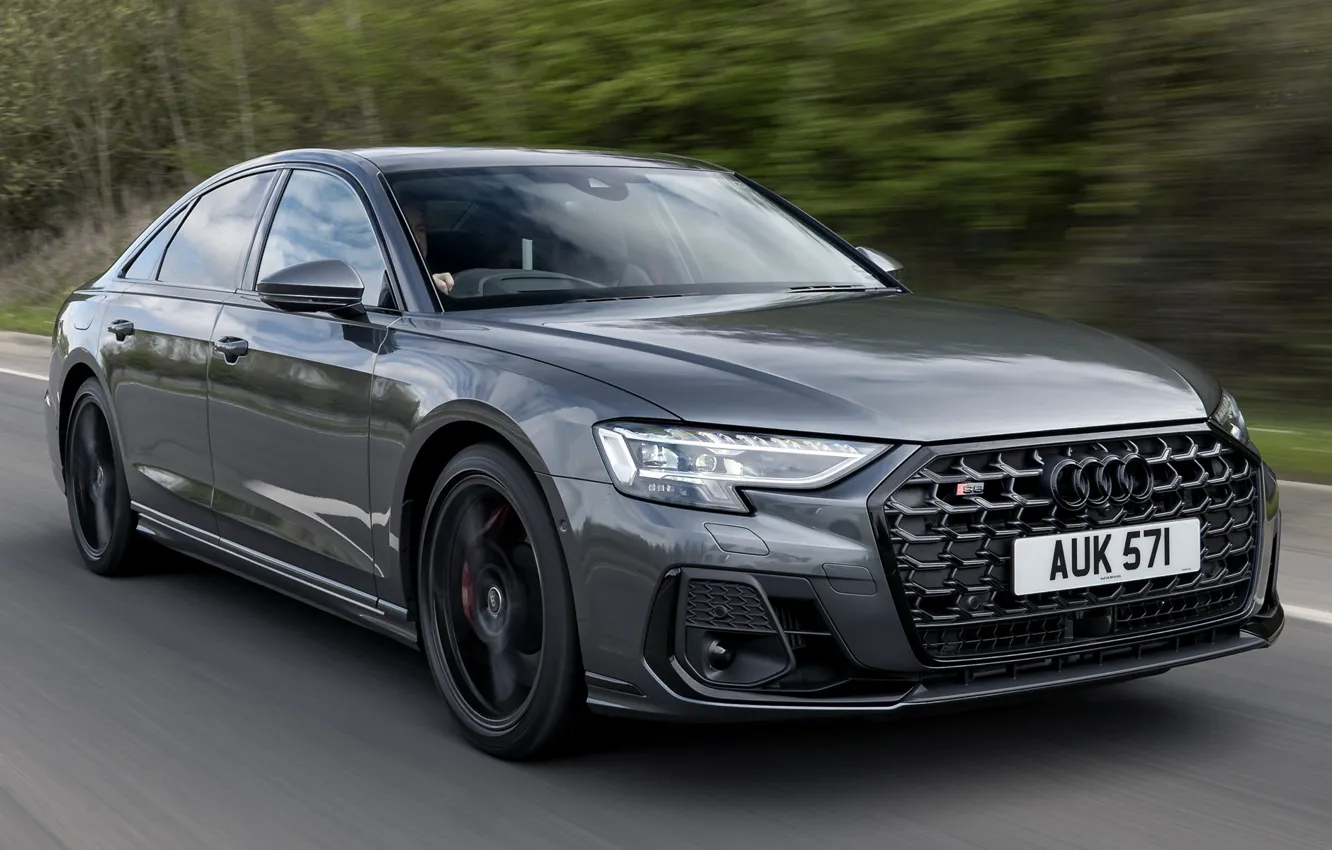 Photo wallpaper speed, highway, sedan, Audi S8, 2022, for UK
