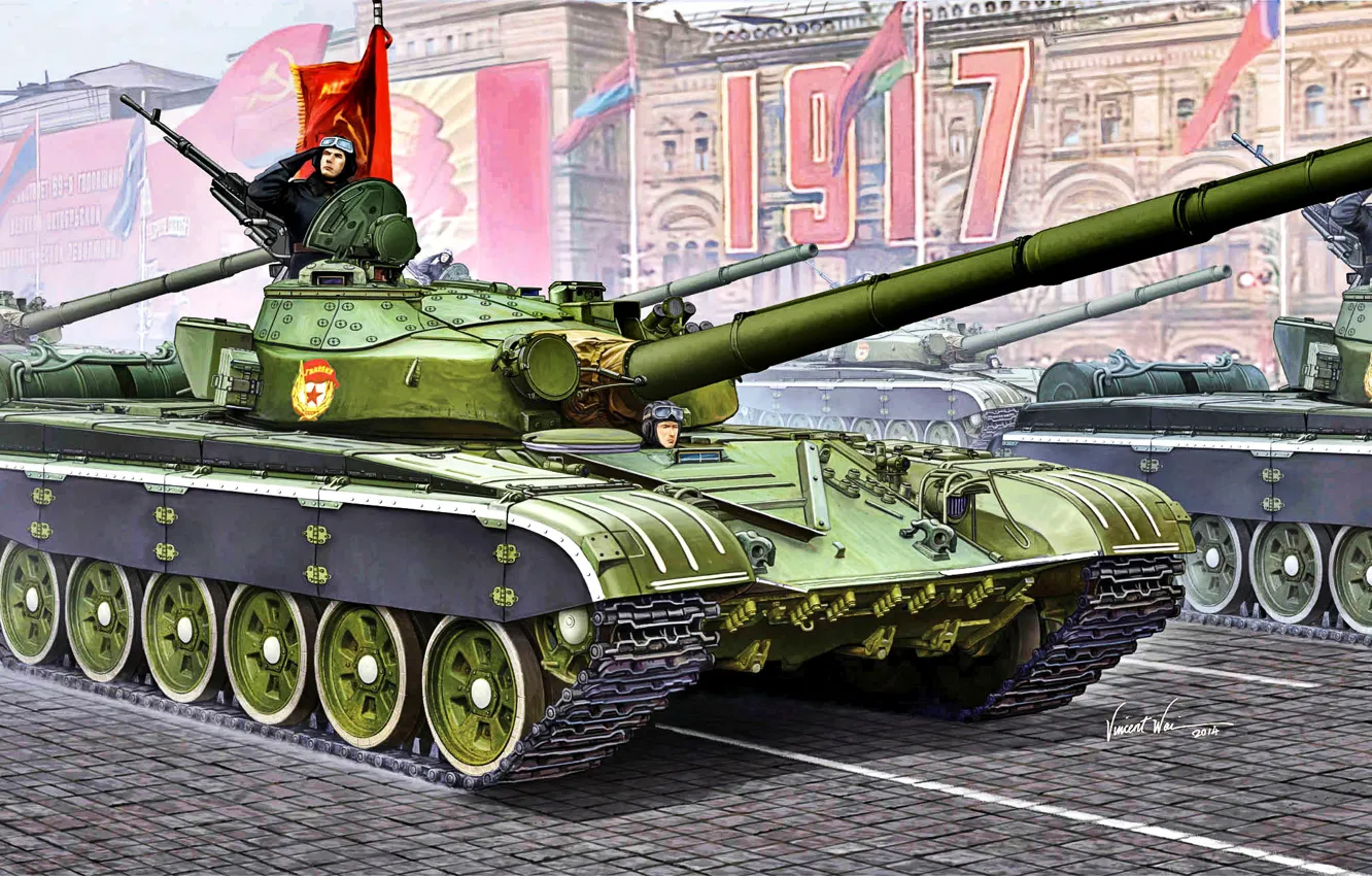 Wallpaper Ussr Main Battle Tank Red Flag T 72b Guard 12 7 Mm Nsvt The Cold War Images For Desktop Section Oruzhie Download