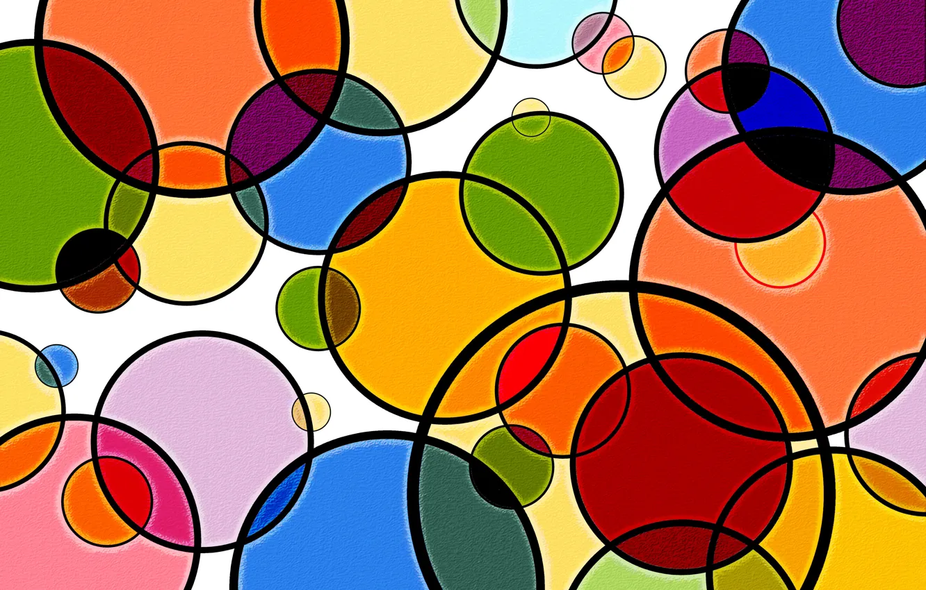 Photo wallpaper circles, colorful, figure