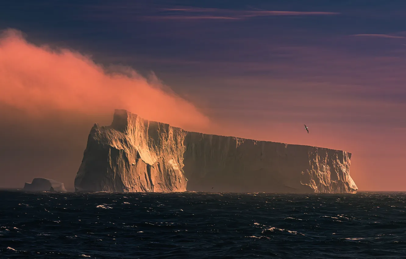 Photo wallpaper wave, iceberg, waves, iceberg, James Cai