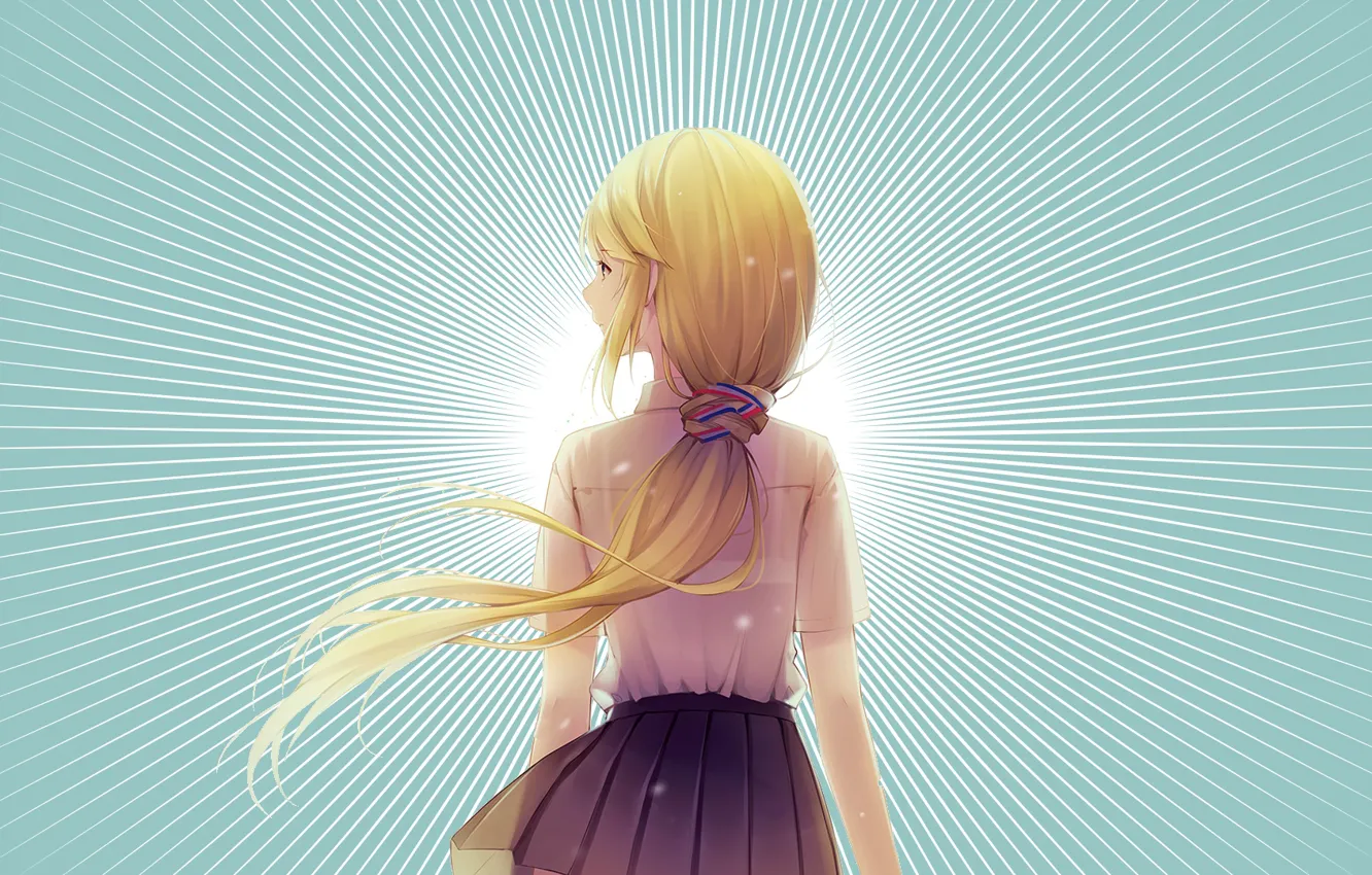 Photo wallpaper girl, rays, background