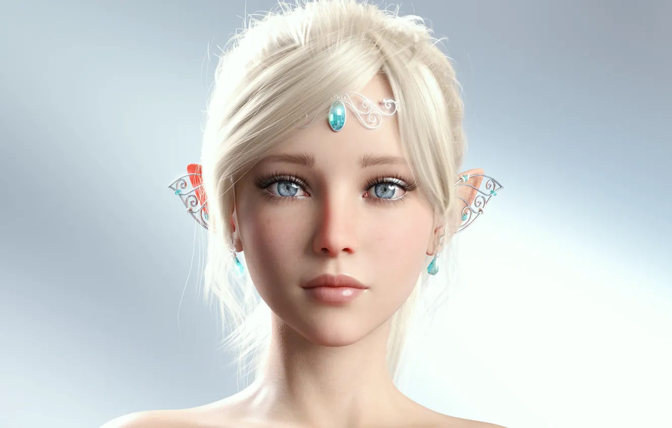 Wallpaper girl, anime, beautiful, short hair, pretty, face, blonde, elf,  princess, attractive, handsome, clear eyes images for desktop, section арт  - download