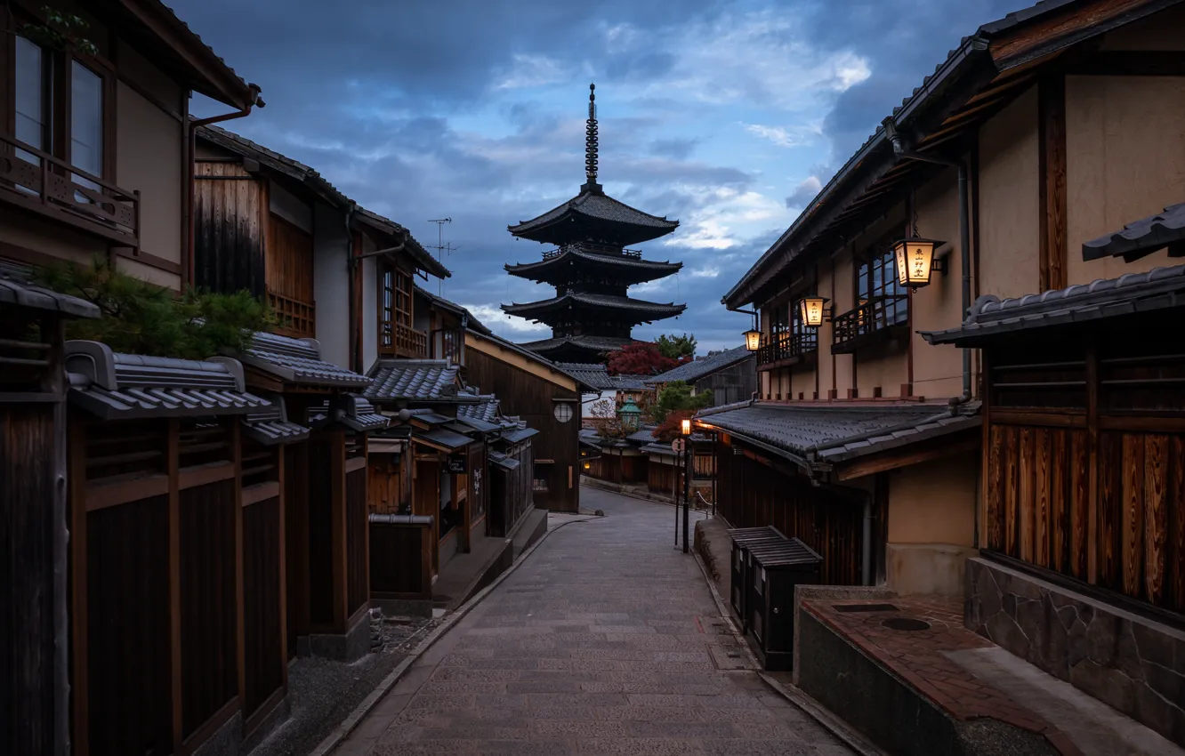 Photo wallpaper Japan, temple, pagoda, Kyoto, Honshu