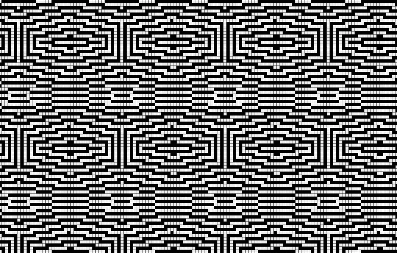Photo wallpaper pattern, white, black, cell
