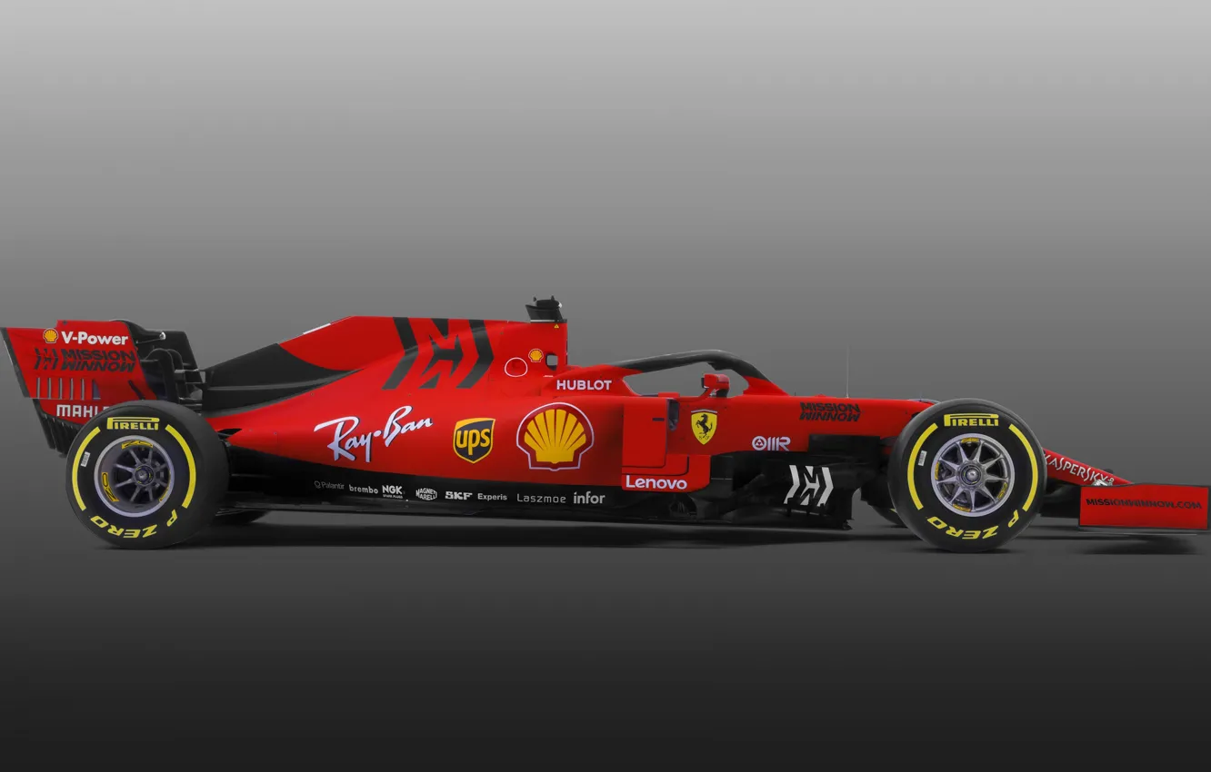 Photo wallpaper Ferrari, bollid, Motorsport, 2019
