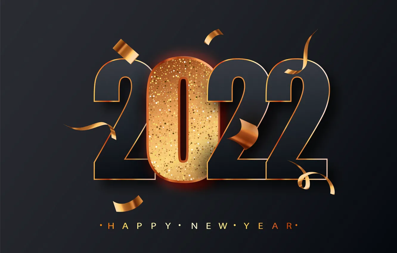 Photo wallpaper figures, New year, the dark background, 2022