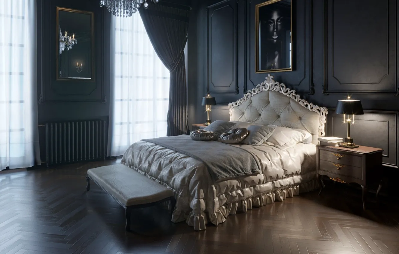 Wallpaper design, style, interior, bedroom, gothic style images for  desktop, section интерьер - download