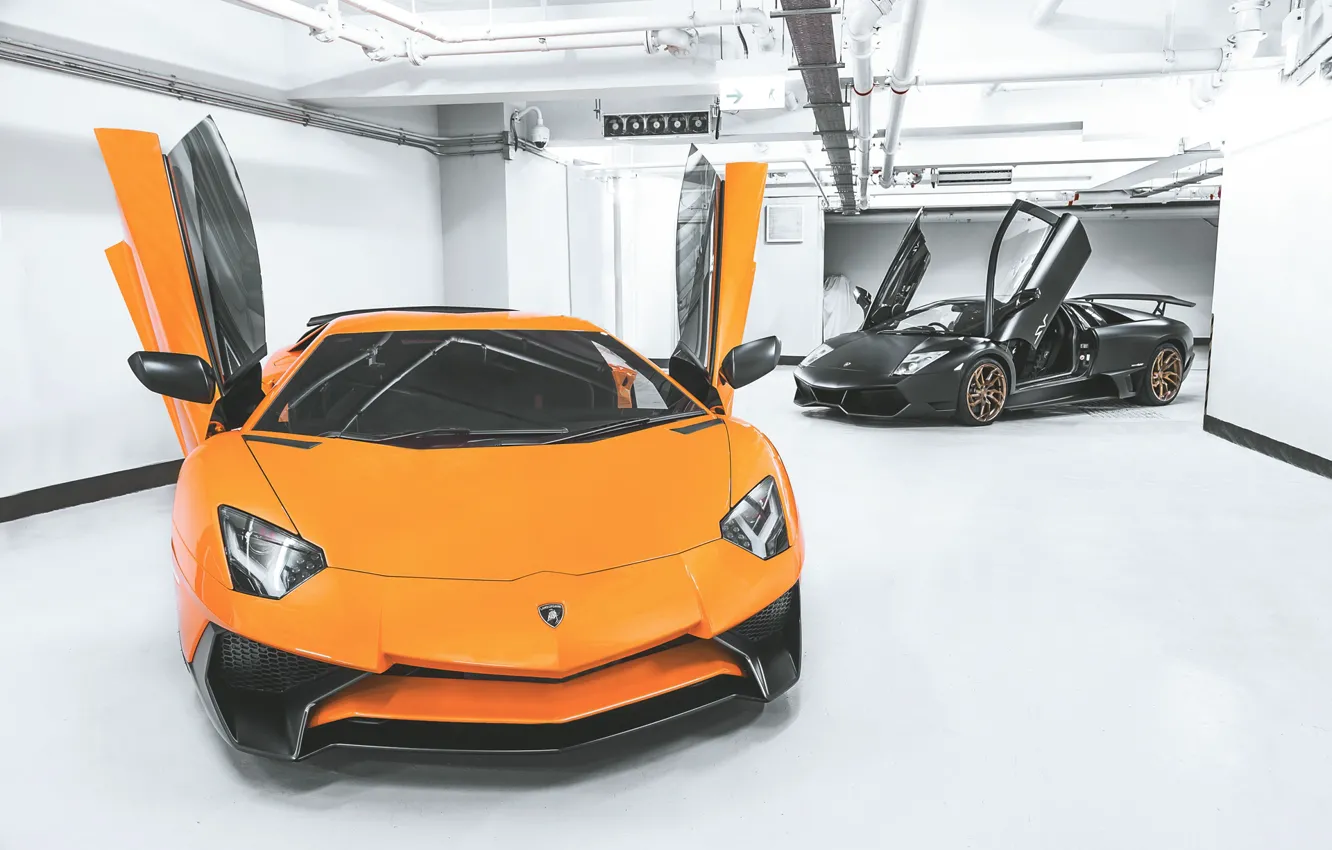 Photo wallpaper Lamborghini, Murcielago, LP700-4, Aventador, Parking, LP670-4 Superveloce