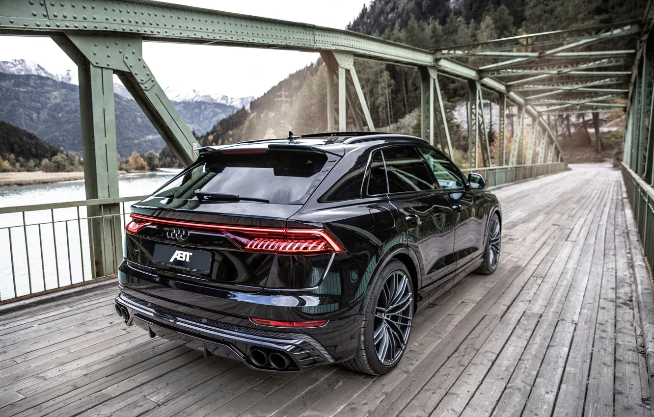 Photo wallpaper Audi, Mountain, Tuning, River, ABBOT, Forest, Rear, SQ8