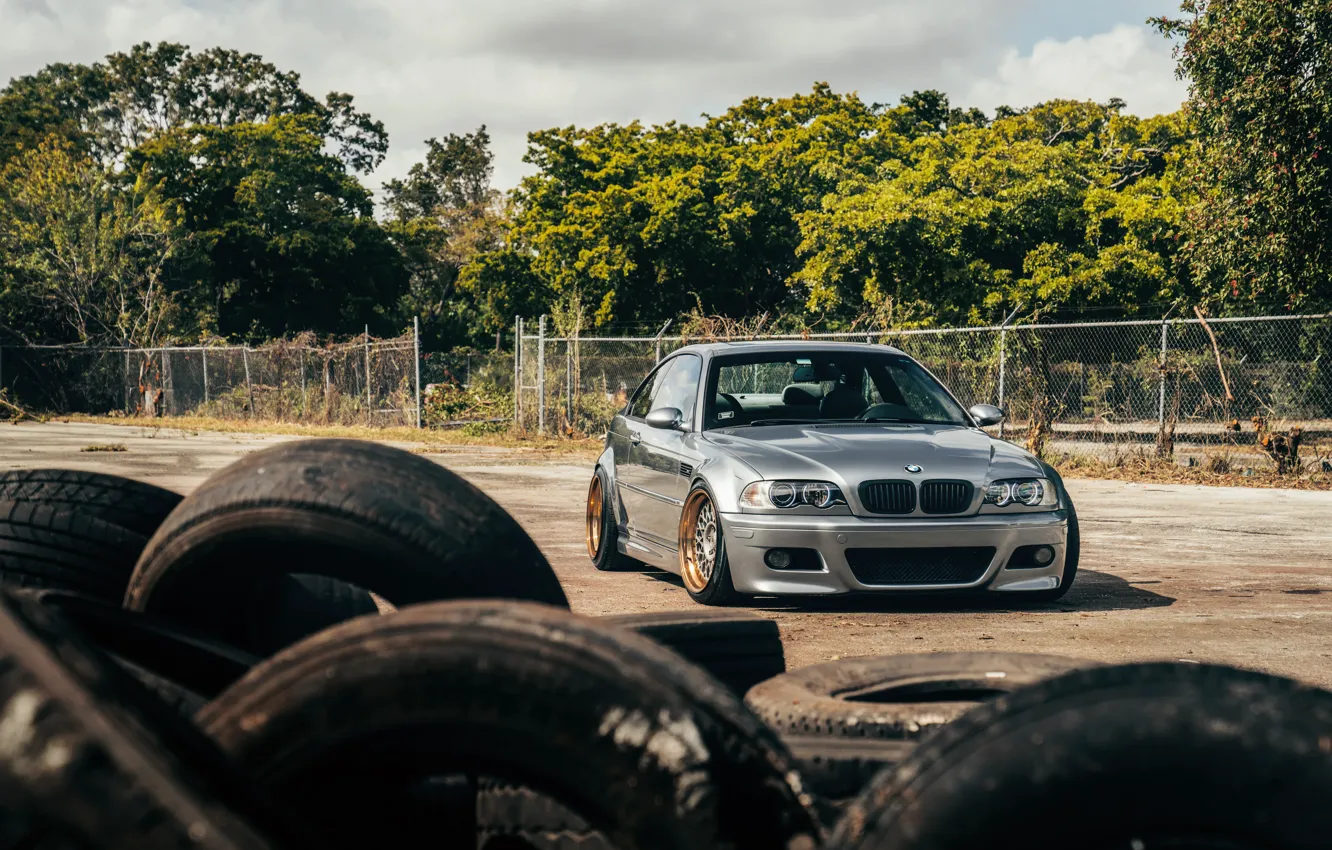Photo wallpaper BMW, E46, Tires, M3