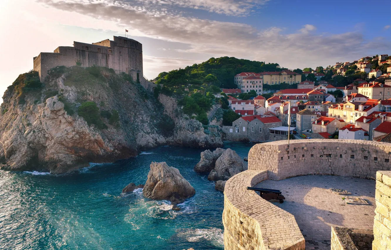 Wallpaper sea, the city, rocks, home, resort, Croatia, Dubrovnik images for  desktop, section город - download