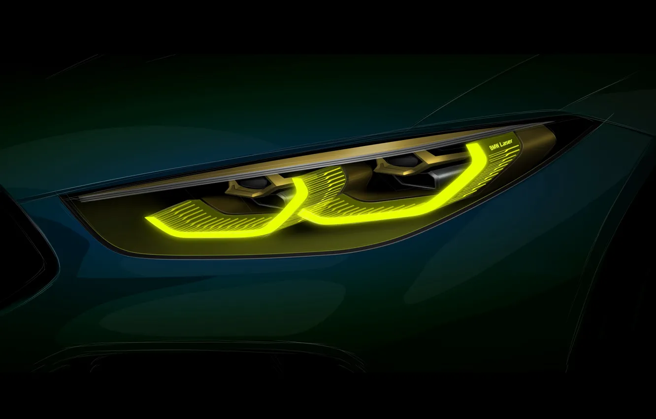 Photo wallpaper light, coupe, headlight, BMW, sketch, 2018, M8 Gran Coupe Concept
