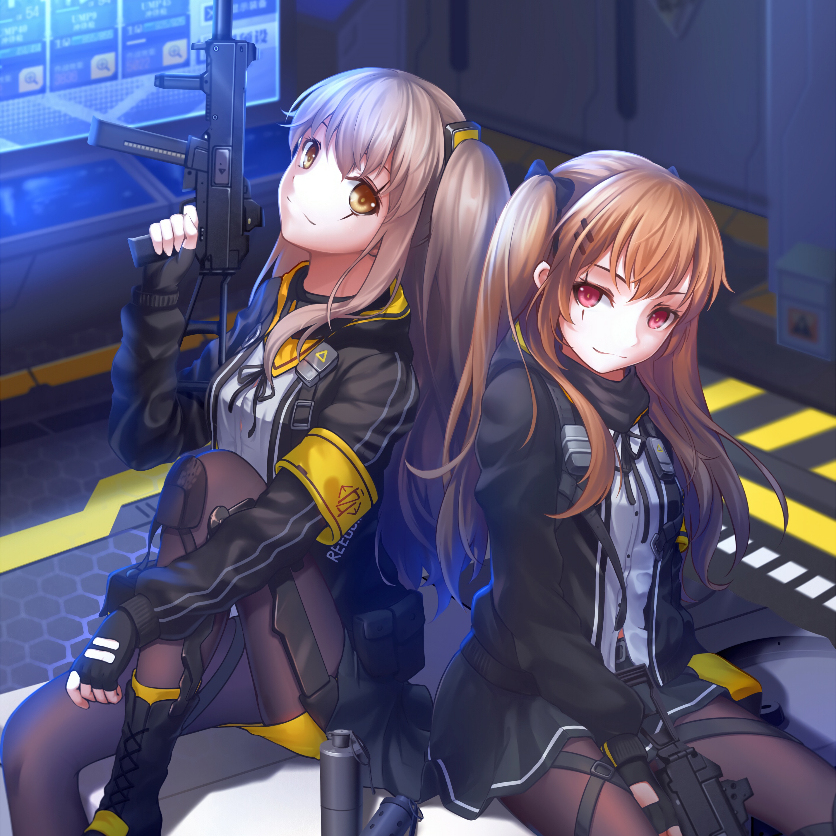Manual resize of wallpaper girl, sexy, anime, beautiful, pretty,  attractive, handsome, girls frontline, ump45, ump9